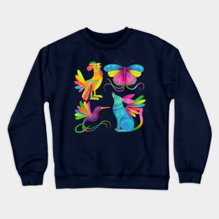 Watercolor dia de muertos set Crewneck Sweatshirt